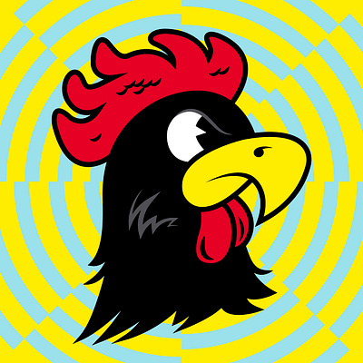 Rooster-toon drawn graphic design illustration