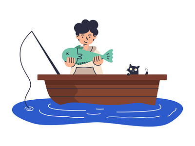 Fishing 🎣 design drawing fishing fishing illustration graphic design iillustration