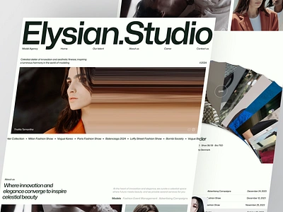 Elysian.Std - Model Agency Website agency agency website clean company corporate creative design homepage interface landing page landing page design model models ui ui design uiux web web design website website design