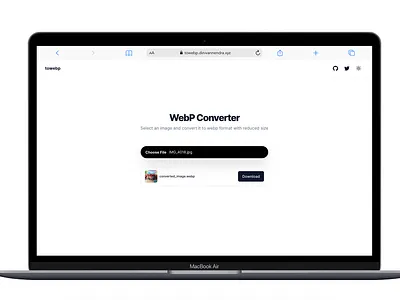 Convert to Webp minimal saas web web app web design