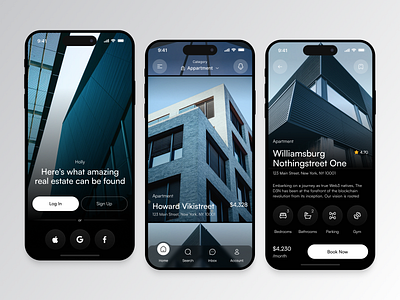 Holly - Real Estate Mobile App apartment app home mobile app mobile design property property search real estate real estate app ui kit