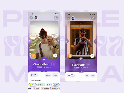 Dating App - Profile Page Mobile App animation app design blur branding dating app design figma gradient ios jitter lgbt love mobile app motion graphics product design profile page purple ui uiuxdesign ux