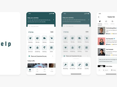 elp • Task App • 1 clean green ios mobile task ui user interface ux