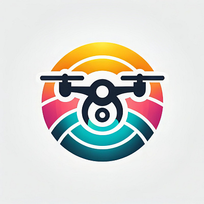 Simple Drone Icon app logo branding colorful design colorful drone icon design drone app logo drone design drone icon drone logo graphic design illustration logo minimalist simple design