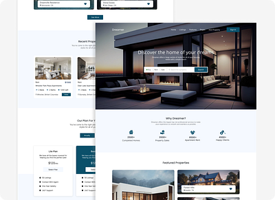 Dreamer Landing Page branding classy design figma graphic design illustration logo mood professional real estate ui user experience ux vector web design website