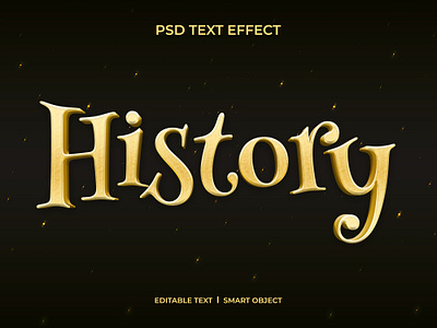 History with gold color text effect 3d 3d gold cynematic drama fancy gold golden history luxury psd text style text effect