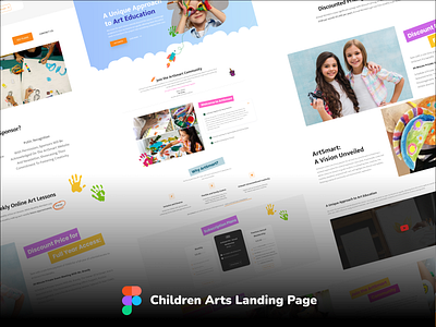 Kids art lessons landing page design design landing page ui uiux user experience designer user interface ux