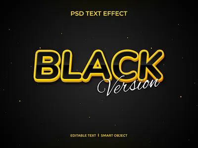 Black version text effect 3d beast black black and yellow branding design elegant graphic design text text effect yellow