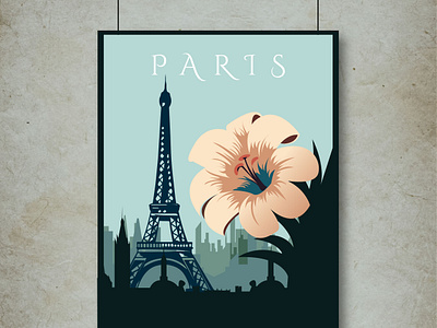 City Poster Design advertising around the world banner city portrait city poster cityscape design eifel tower flower graphic design illustration paris