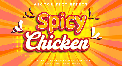 Spicy Chicken 3d editable text style Template 3d text effect burger chicken dish chicken meat chicken recipe crispy crunchy delicious fast food food and drink food font graphic design healthy jerk chicken nutrition restaurant snack spicy spicy chicken vector text mockup