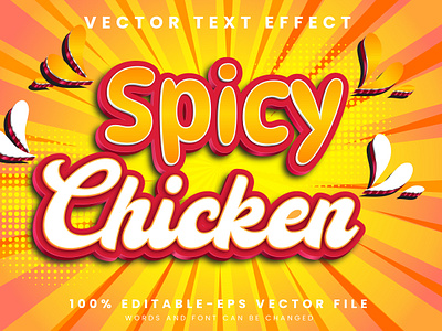 Spicy Chicken 3d editable text style Template 3d text effect burger chicken dish chicken meat chicken recipe crispy crunchy delicious fast food food and drink food font graphic design healthy jerk chicken nutrition restaurant snack spicy spicy chicken vector text mockup