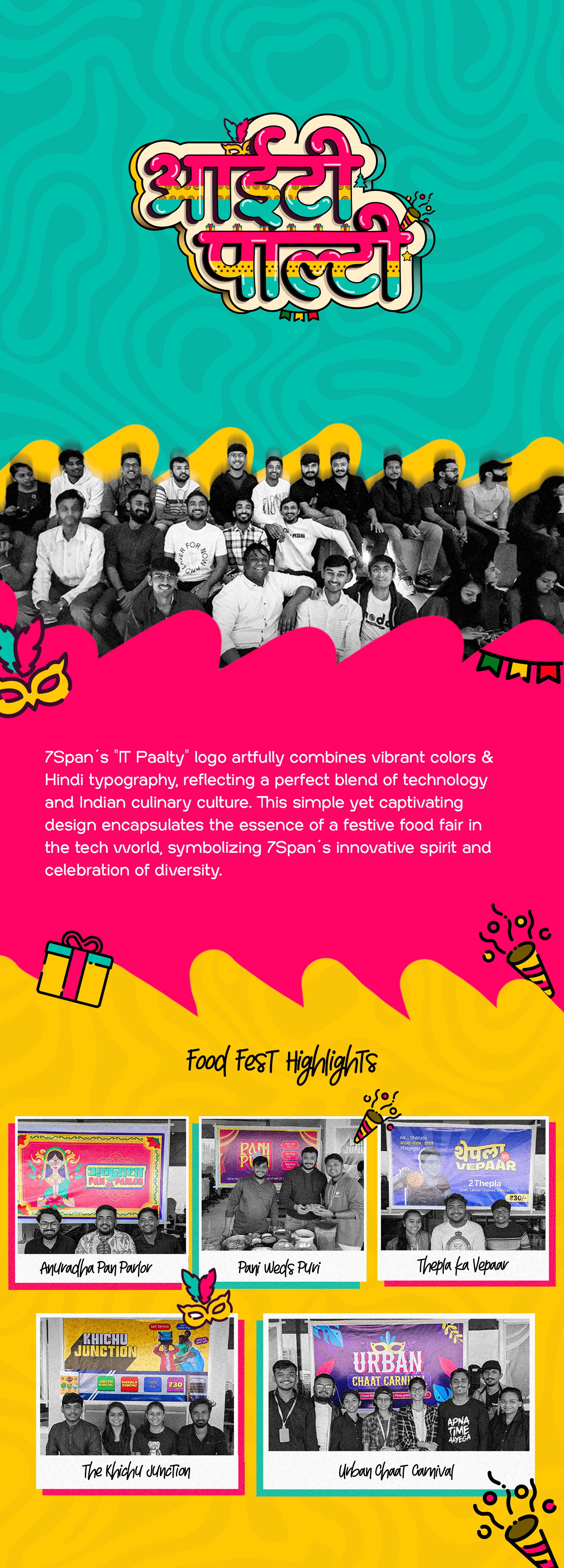 "IT Paalty" Logo - A Fusion of Tech and Taste 7span corporate food fest festival logo food carnival logo food fest food festival branding food festival logo hindi typography logo illustration it festival tech festival typography logo