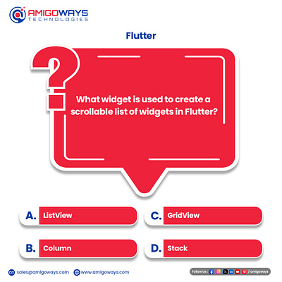 Flutter Quiz amigoways amigowaysappdevelopers amigowaysteam branding