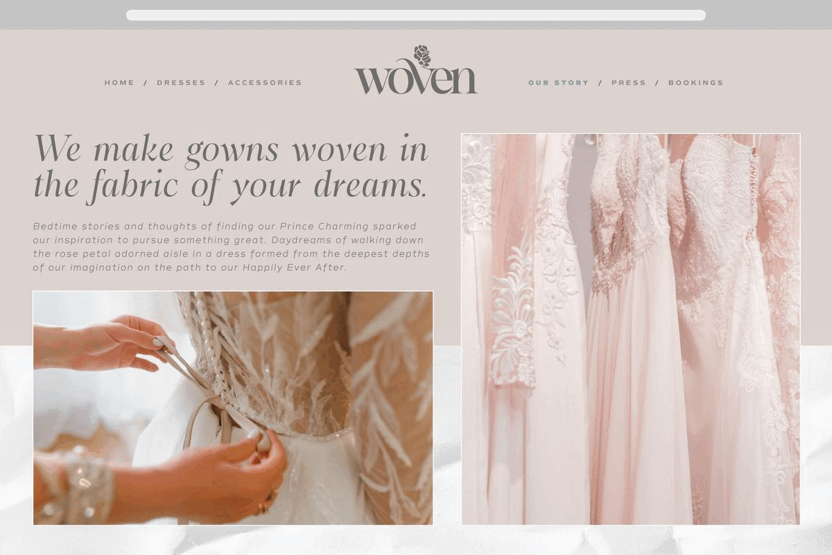 Woven Bridal - Web Design Concept
