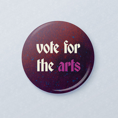 Button Pin for the Arts #3 illustration pin texture typography