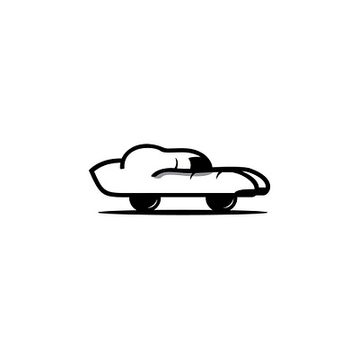 Giftcar abstract car gift hand illustration logo