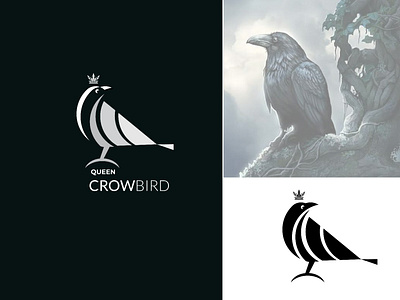 Queen Crow Logo For Sell bird branding crow design graphic design illustration letter logo logo quuen crow typography vector
