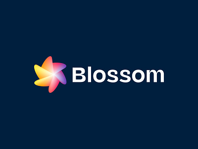 Blossom 2024 trend app icon blossom logo brand identity branding colorful creative floral logo flower logo gradient logo maker logodesign modern