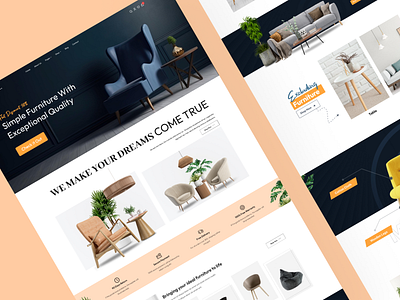 Furniture Web Design: Landing Page architecture chair codeflash design ecommerce furniture header home page homedecor interior landing page minimal modern ui product sofa ui uidesign uiux ux website woodworking