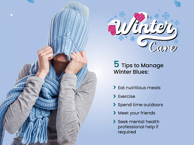 Winter Care Tips design general awareness graphic design health health and fitness illustration skin care socialmedia posts winter care