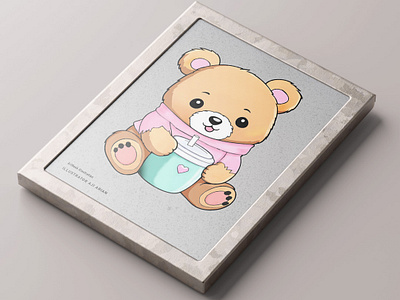 Milky Bear adorable animal bear branding chibiillustration cuteillustration design funny gift illustration maskot merchandise packaging pastel poster