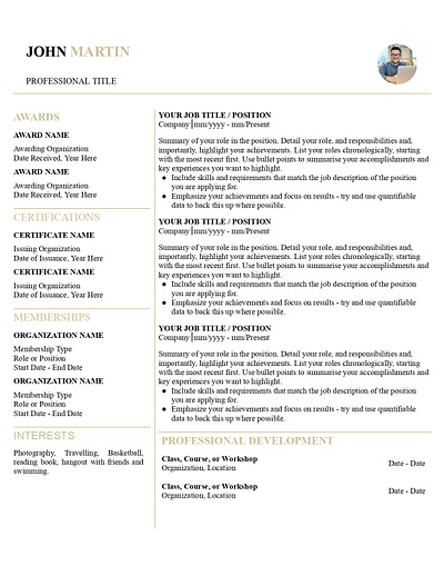 2 Page, Resume with Photo, Modern Resume career cv template job resume resume template
