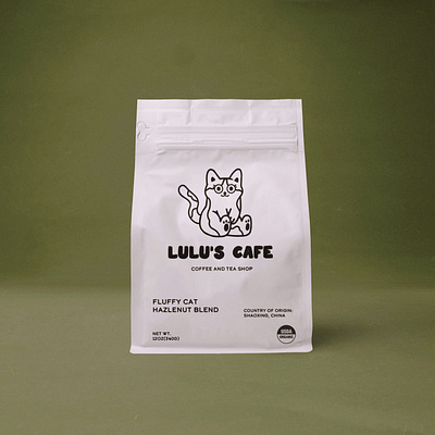 Lulu's Cafe branding cat cat illustration coffee design design digital illustration graphic design illustration logo package design