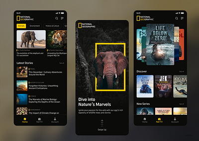 Nat Geo Wild UI Exploration nat geo app nat geo app ui design nat geo ui nat geo wild nat geo wild app nat geo wild app ui desig