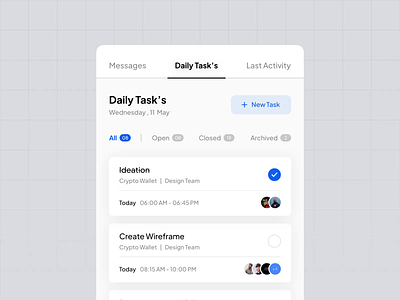 Task Management - UI Motion component graphic design interaction design management app motion design motion graphics task management ui