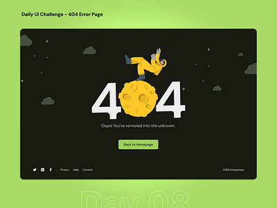 404 Error Screen 404 404page dailyuichallenge error graphic design ui ux