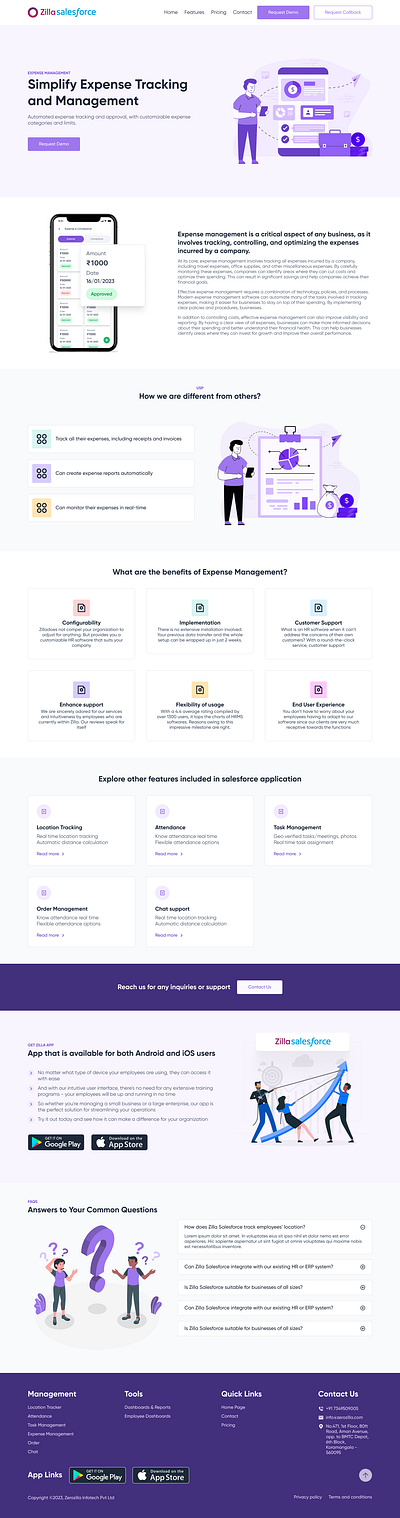 Zillasalesforce Expense Management ui