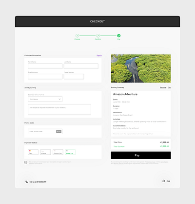#DailyUI 002 - Checkout Page for Booking a Trip cart checkout e commerce graphic design product design ui ux design web design