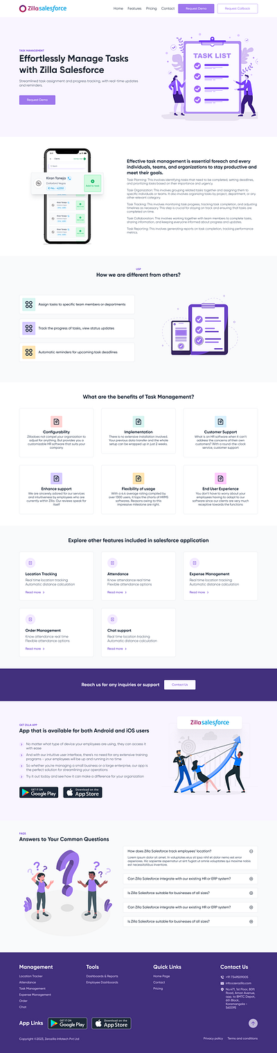 Zillasalesforce Task Management ui