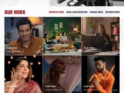 Film Production and Production Website UI Design film production photography ui ui design web design website design