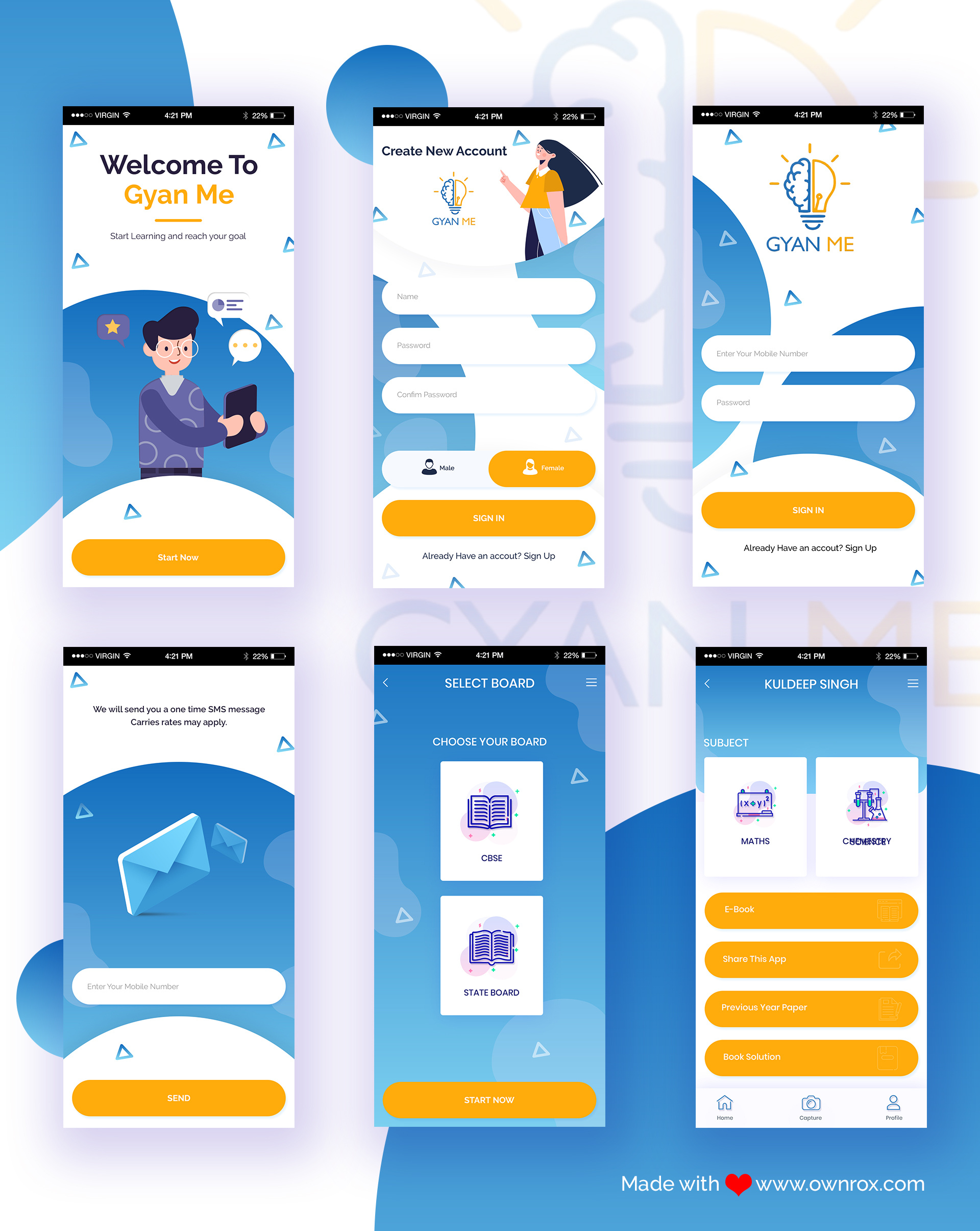 Gyan me - UI UX Design for mobile app of education app branding creative design creative designer creative mobile app design creative ui design graphic design logo design mobile app design mobile app designer modern creative design modern ui design ui design ui designer ux design ux designer web designer