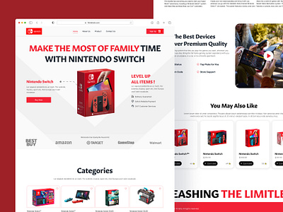 Nintendo Landing Page adobe agency branding clean company design ecommerce figma game graphic design illustration landing page logo nintendo startup ui ux vector