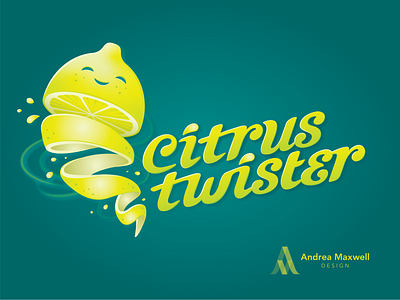 Citrus Twister Mascot & Lettering brand character cute designer freelance graphic identity illustrator lemon lemonade logo mascot missouri st louis tornado