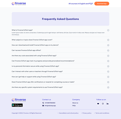 finverse faqs ui