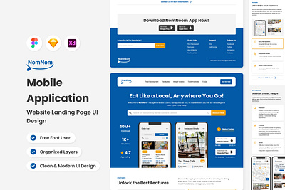 NomNom - Mobile App Website Landing Page application apps design landing layout ui ux website