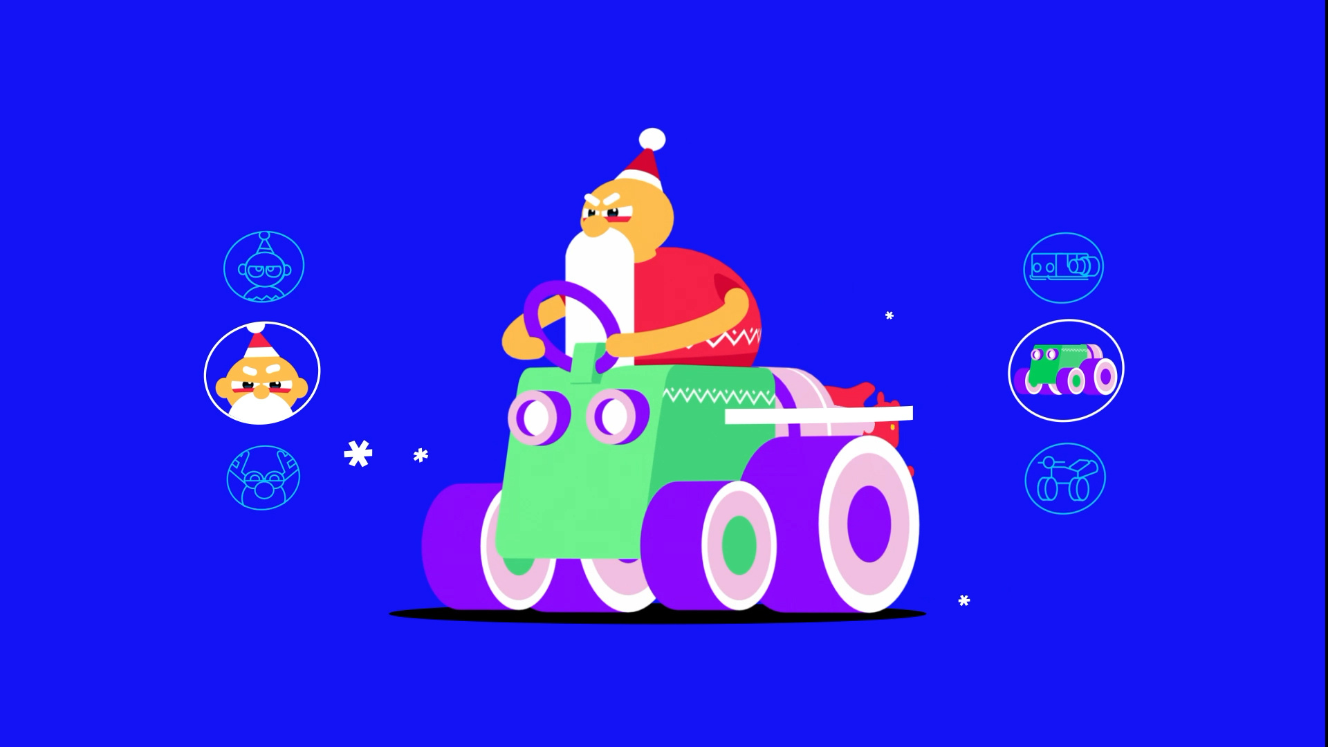 OKOO /// PLAYER SELECT ae after effects animation bike christmas elf elves illustration kart loop mario mario kart mariokart reindeer santa select sled supermario videogame xmas