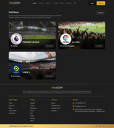 GAINACCESS Football ui