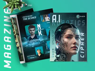 Magazine on AI and Robotics - DCSA ai branding dcsa department design editorial design futurastic graphic design logo magazine magazine design print robotics technology