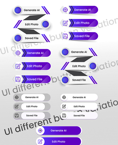 #UI #different #button #variation #gradient #design adobe photoshop button design figma graphic design ui