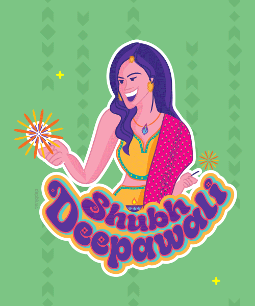Diwali Stickers: A self-project for Diwali. Created Diwali stick graphic design motion graphics