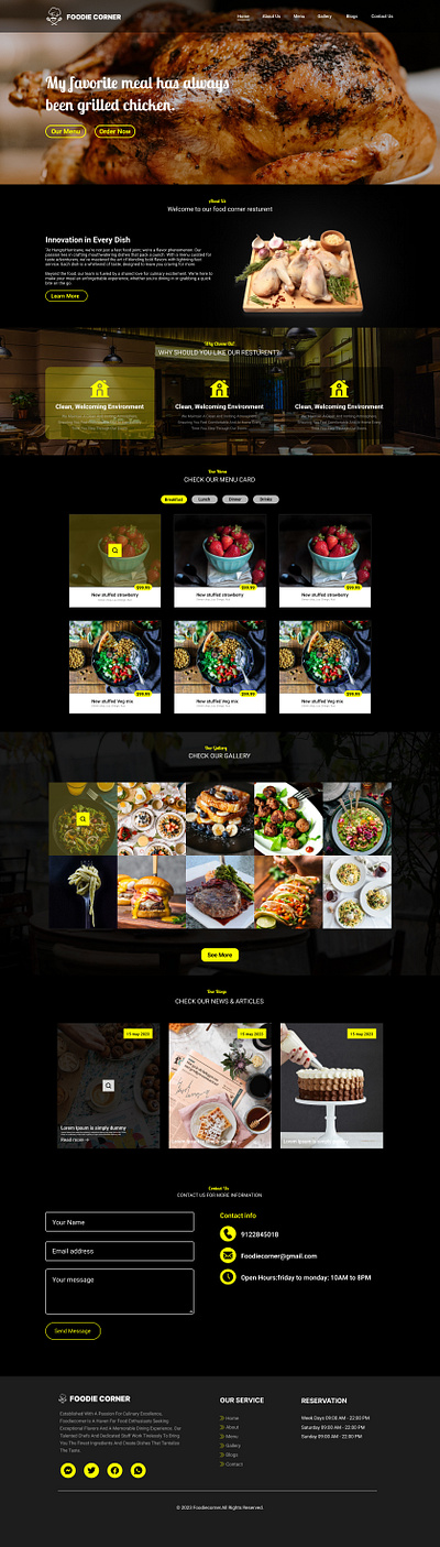 FOOD WEBSITE DESIGN food landingpage resturant ui website