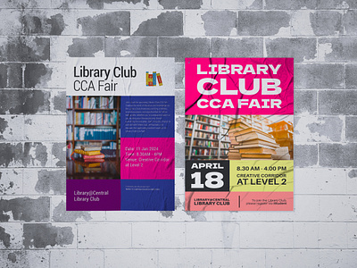 Library Club CCA Fair Handouts adobe express advertising book club college education event graphic design library photoshop school