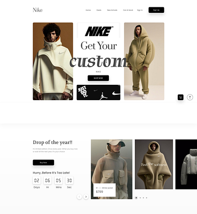 Nike Drop Website Landing Page (Streetwear Style) custom website design fashion website design fashion website ui fashon website nike streetwear fashion design streetwear websites ui ui design web design