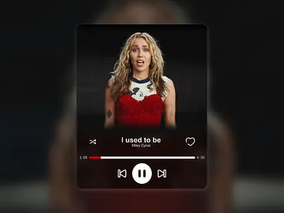 Music Streaming Card UI Design app branding card design graphic design illustration logo miley cyrus music streaming typography ui ui ux ux vector