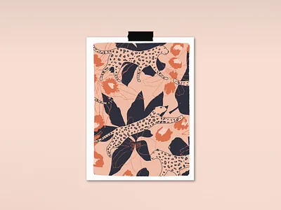 Mystic abstract panther abstract hand drawn modern pattern seamless