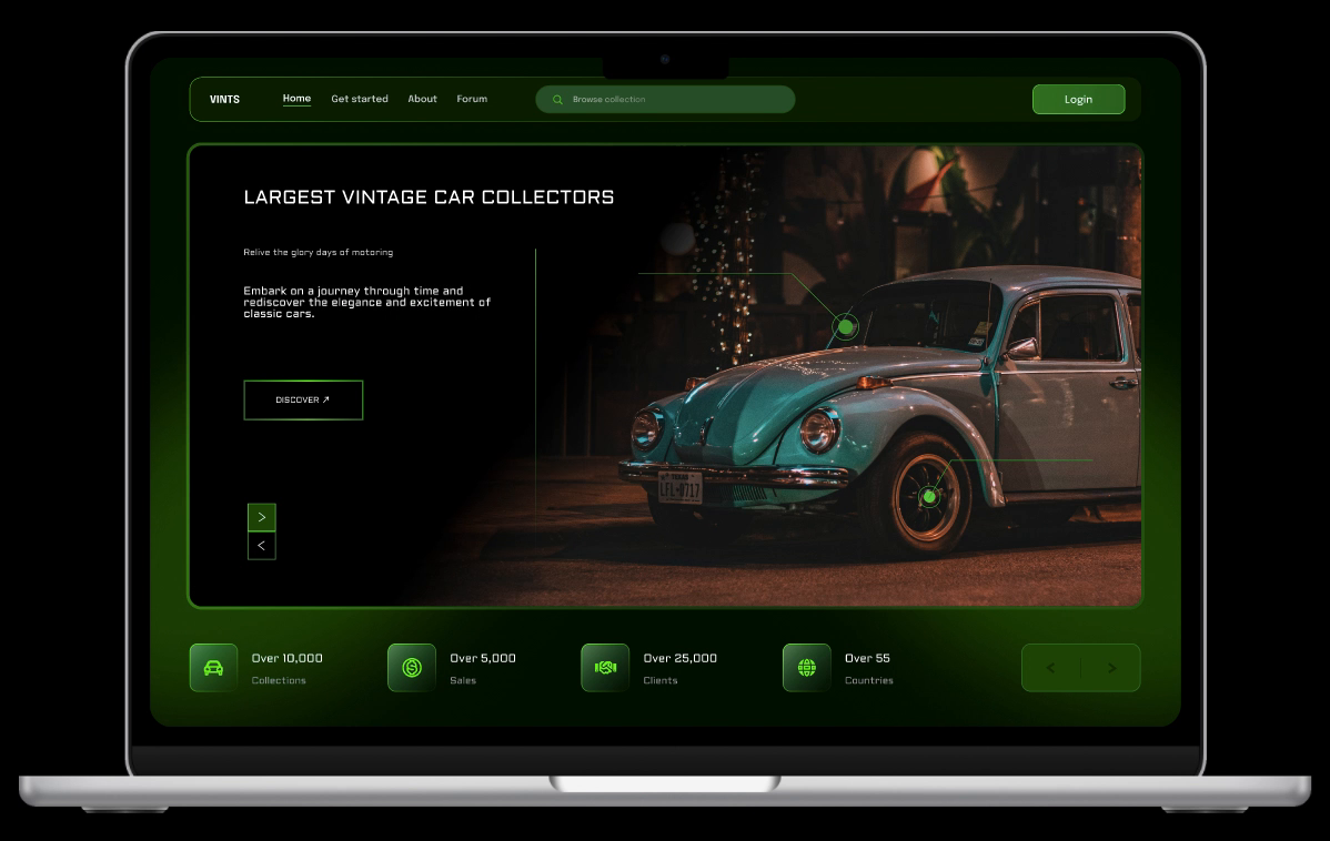 VINTS - A Vintage Car Collection Website by Wisdom Ugbeshe on Dribbble